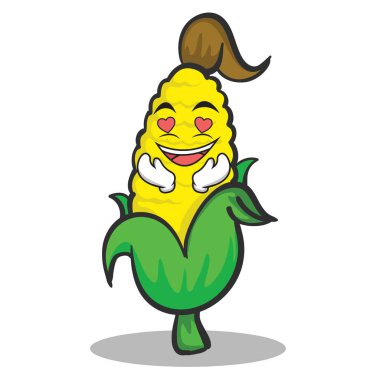 Aşk tatlı mısır karakter karikatür
