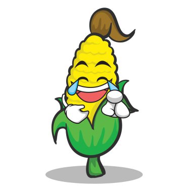 Sevinç yüz tatlı mısır karakter karikatür