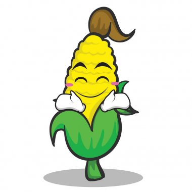 Mutlu yüz tatlı mısır karakter karikatür