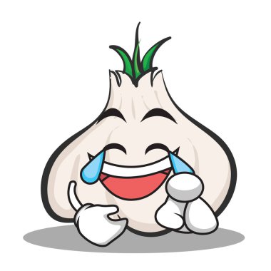 Sevinç yüz sarımsak çizgi film karakteri