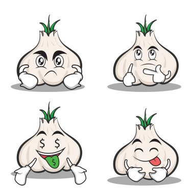 Sarımsak çizgi film karakteri koleksiyonu ayarla