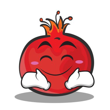 Gülümsemek yüz nar karikatür karakter stili