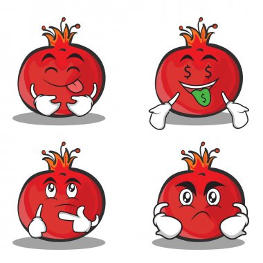 Nar karikatür karakter stili koleksiyonu ayarla