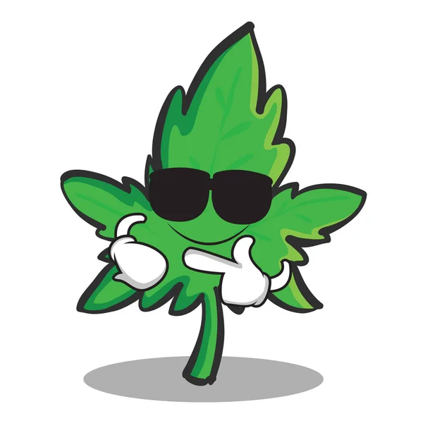 Super cool marihuana personaje de dibujos animados — Vector de stock