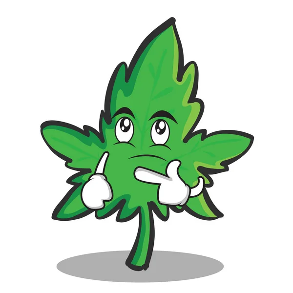 Pensando cara marihuana personaje de dibujos animados — Archivo Imágenes Vectoriales