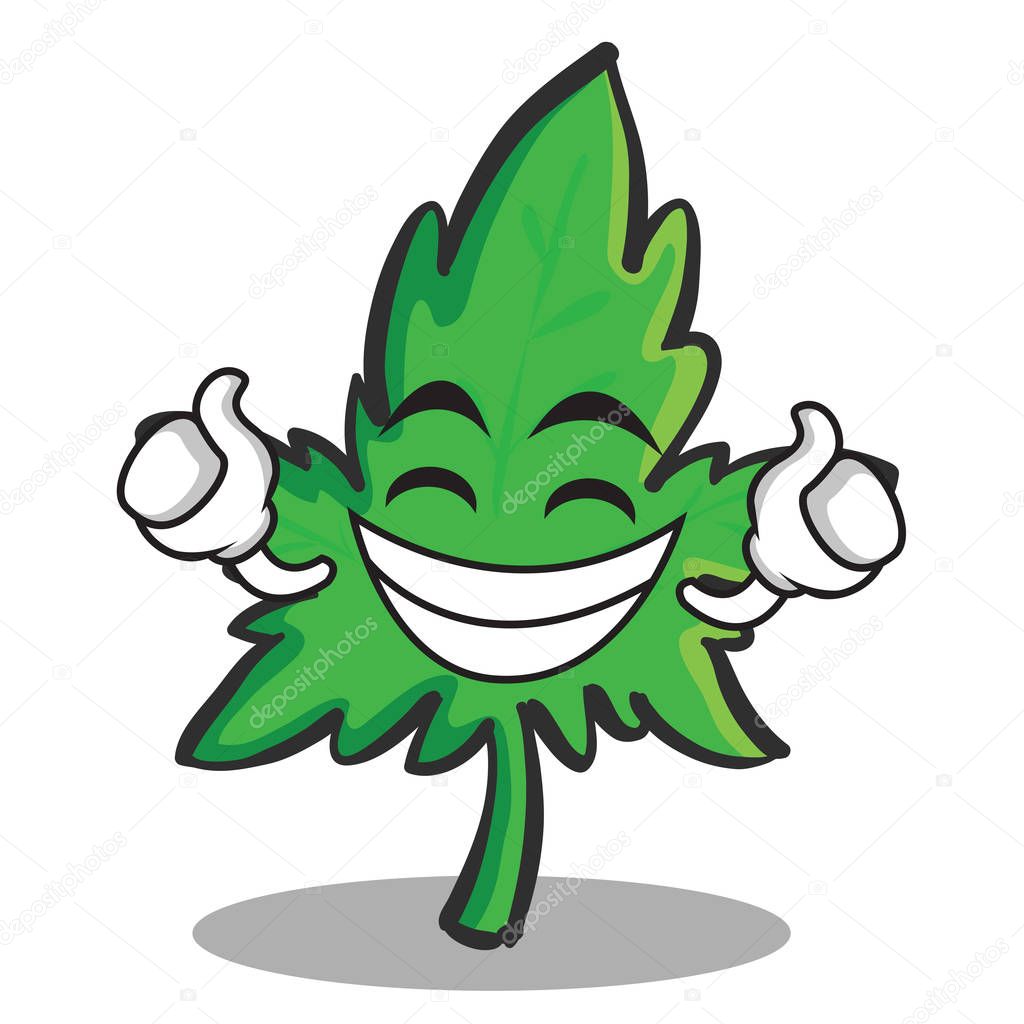 Proud face marijuana character cartoon