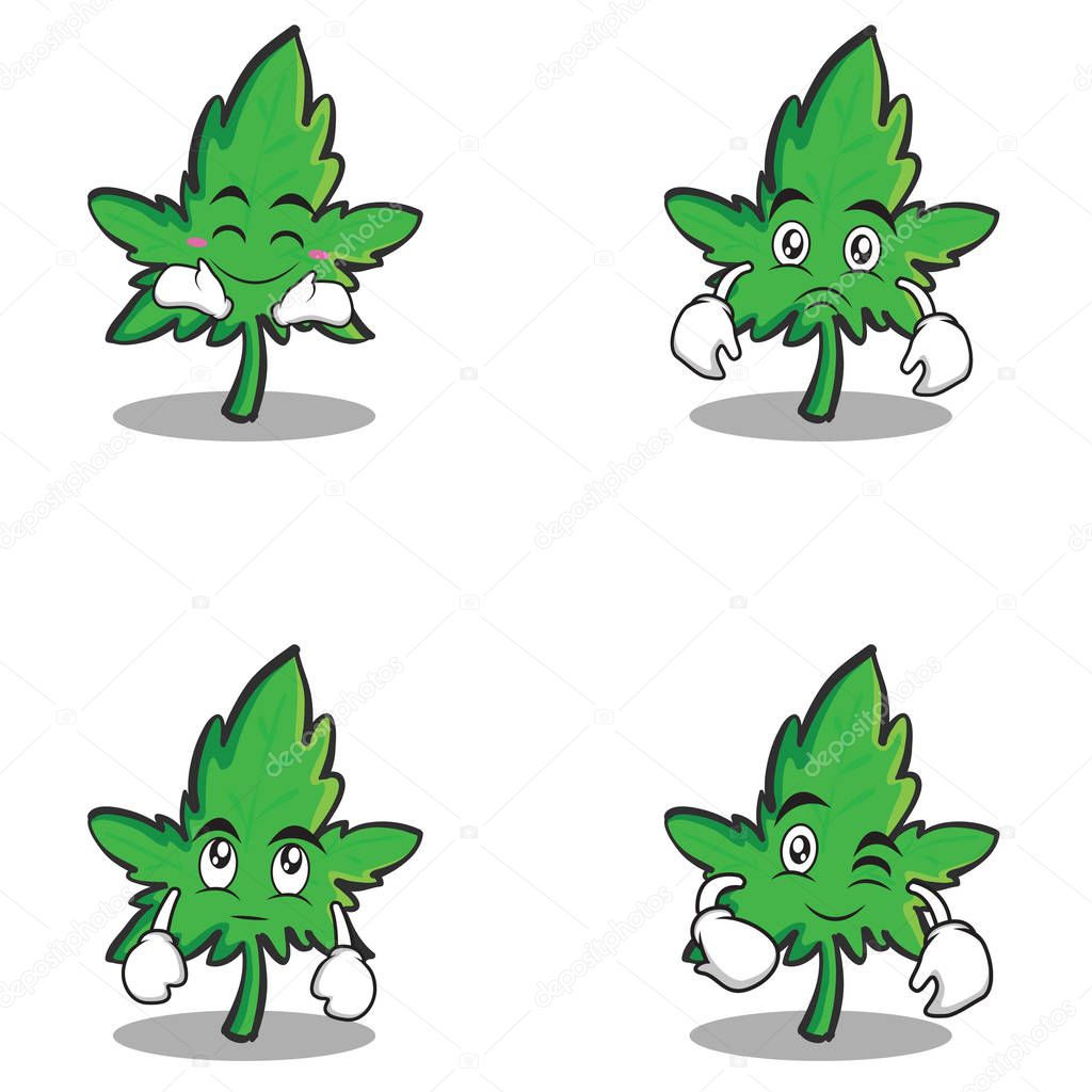 marijuana character cartoon set style