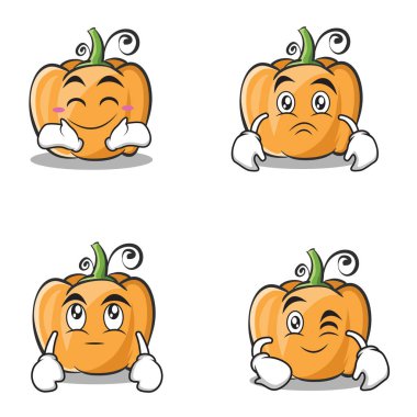 Koleksiyon kabak karakter karikatür tarzı ayarla