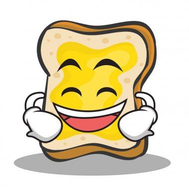 Gülen yüz ekmek karakter çizgi film