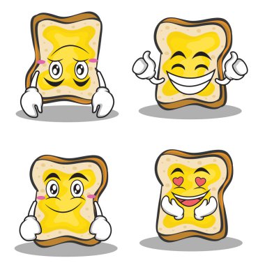 Ekmek karakter çizgi film koleksiyonu ayarla