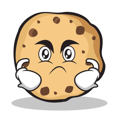 Kızgın yüz tatlı kurabiye karakter karikatür