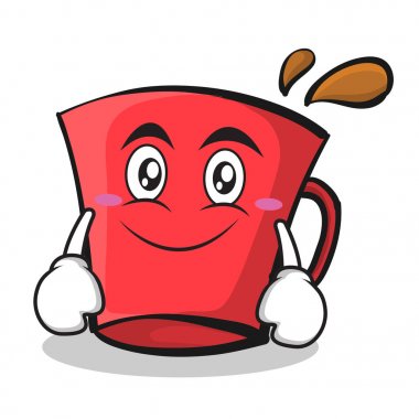 Gülümsemek yüz kırmızı cam karakter karikatür