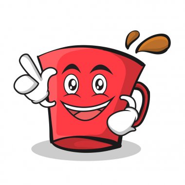 Bir fikir kırmızı cam karakter karikatür var