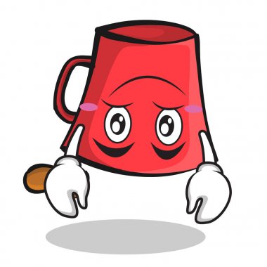 Baş aşağı kırmızı cam karakter karikatür