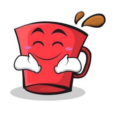 Mutlu yüz kırmızı cam karakter karikatür