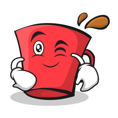 Wink kırmızı cam karakter karikatür