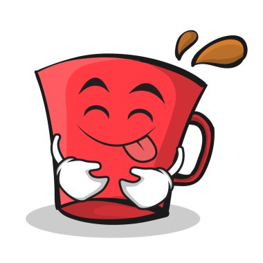 Kırmızı cam karakter karikatür dil