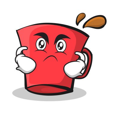 Kızgın yüz kırmızı cam karakter karikatür