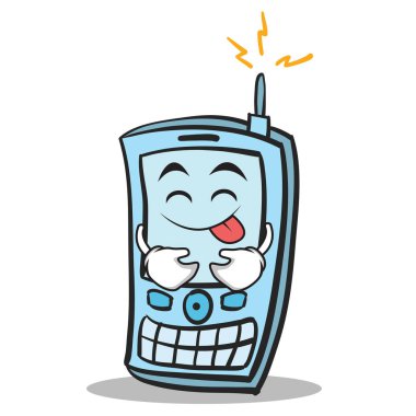 Telefon karakter karikatür tarzı dil