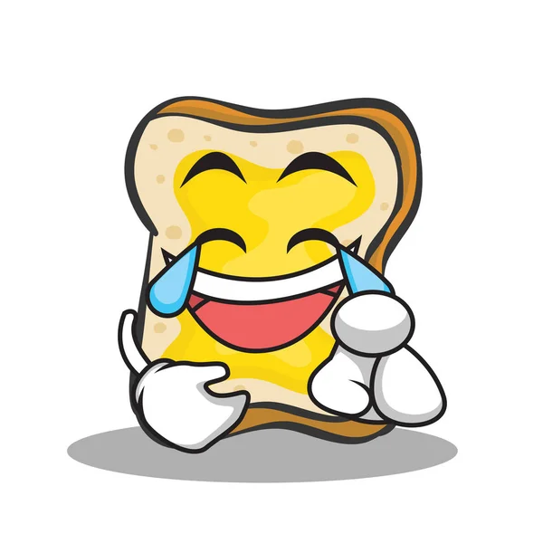 Joyful face bread character cartoon — Stock Vector