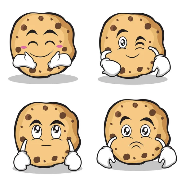 Doce cookies personagem desenho animado coleção conjunto — Vetor de Stock