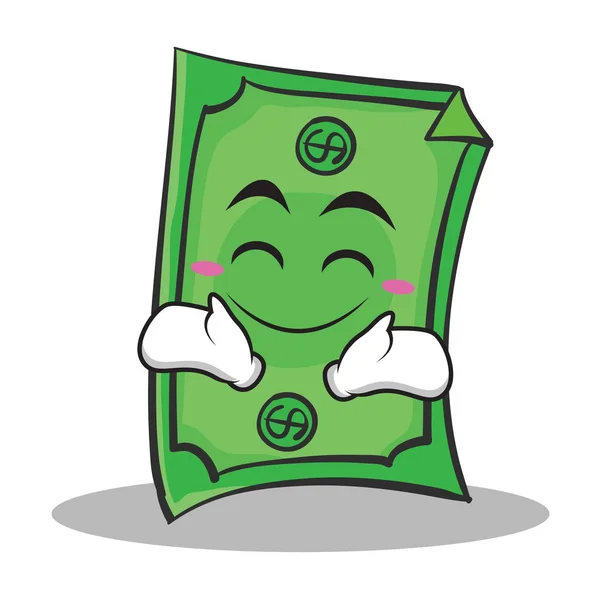 Happy face Dollar character cartoon style — Stock Vector