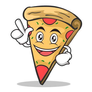 Bir fikir pizza karakter karikatür var