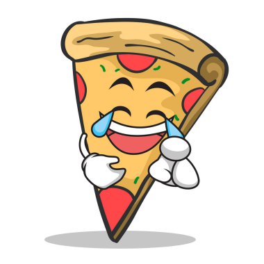 Sevinç yüz pizza karakter karikatür