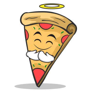 Masum yüzü pizza karakter karikatür