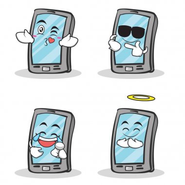 Smartphone çizgi film karakteri koleksiyonu ayarla