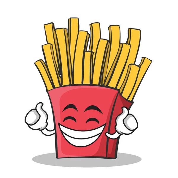Orgulhoso rosto francês batatas fritas personagem dos desenhos animados — Vetor de Stock
