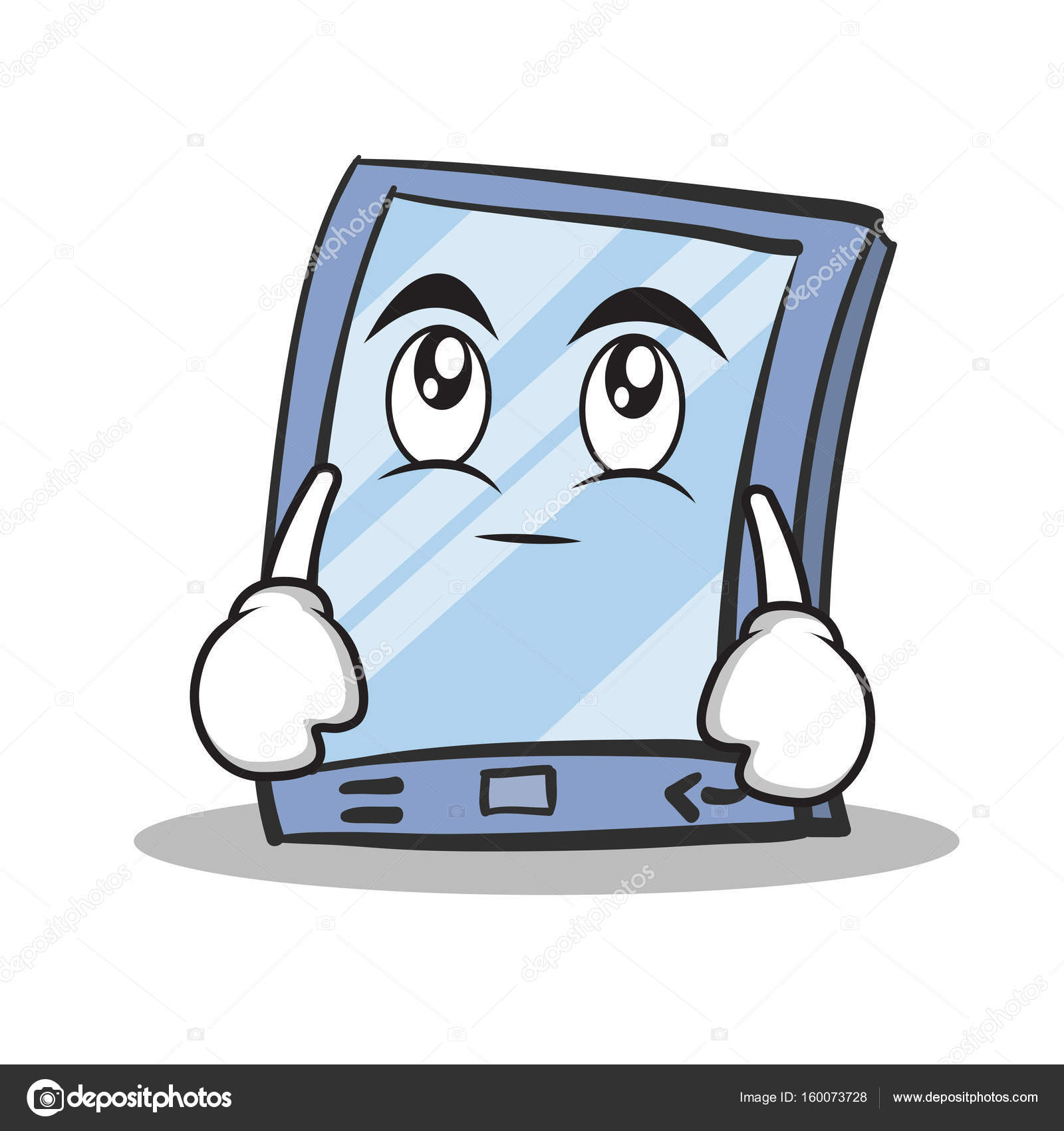 Eye Roll Tablet Character Cartoon Style Stock Vector C Kongvector 160073728