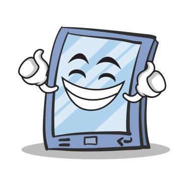 Gurur yüz tablet karakter karikatür tarzı