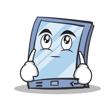 Göz roll tablet karakter karikatür tarzı