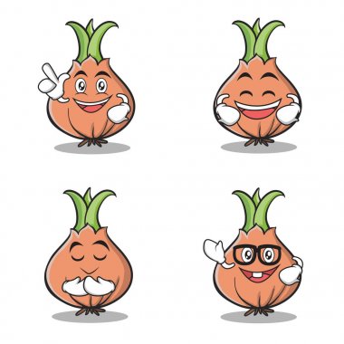 Soğan karakter karikatür kümesi