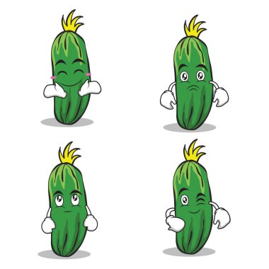 Salatalık karakter karikatür koleksiyonu kümesi