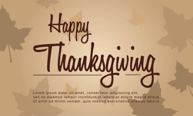 Mutlu Şükran günü kutlama tebrik kartı