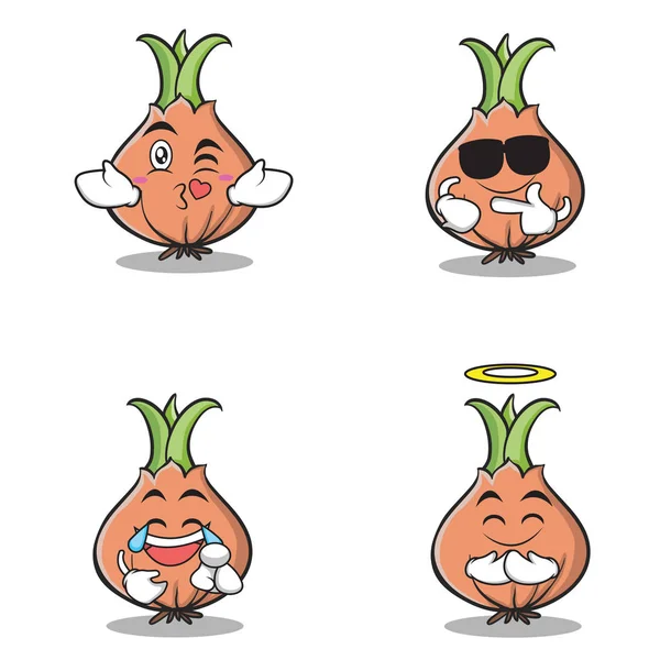 Soğan karakter karikatür koleksiyonu ayarla