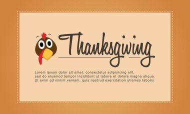 Şükran günü sevimli arka plan için tebrik kartı