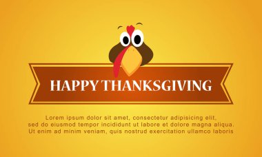 Mutlu Şükran günü sarı arka plan stili