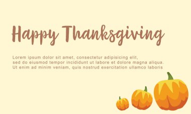 Mutlu Şükran günü kartı kabak stili