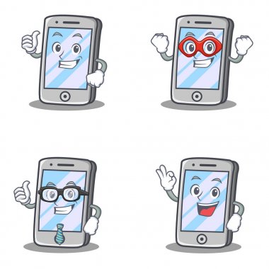 Poz kahraman iş Öke ile iphone karakter kümesi