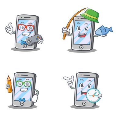 Oyun Balıkçılık geek ve saat ile iphone karakter kümesi