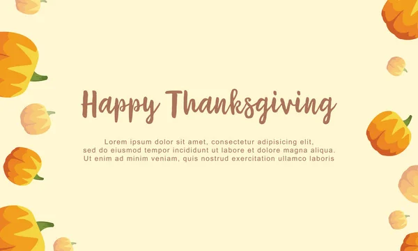 Joyeux Thanksgiving fond avec citrouille — Image vectorielle