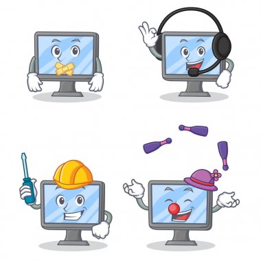 Sessiz kulaklık otomotiv hokkabazlık ile monitör karakter kümesi