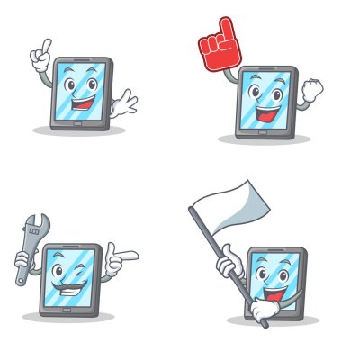 Köpük parmak bayrak makinist ile tablet karakteri ayarla