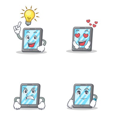 Fikir aşk kızgın bekleyen tablet karakter kümesi