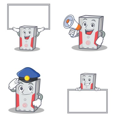 Yönetim Kurulu polis megafon ile bilgisayar karakterini ayarlamak