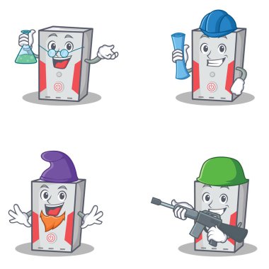 Profesör elf ordu mimar ile bilgisayar karakter kümesi