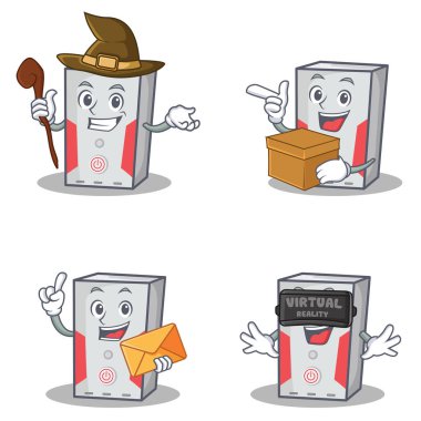 Cadı kutusu zarf ile bilgisayar karakteri sanal ayarla